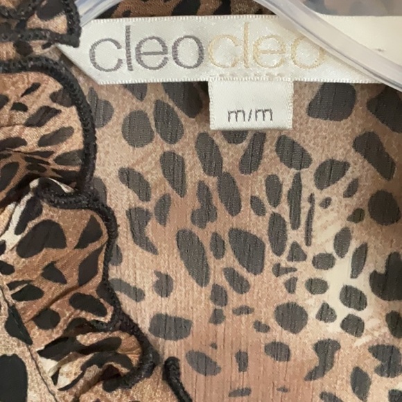 CLEO Leopard Print Ruffle Blouse - Picture 2 of 4